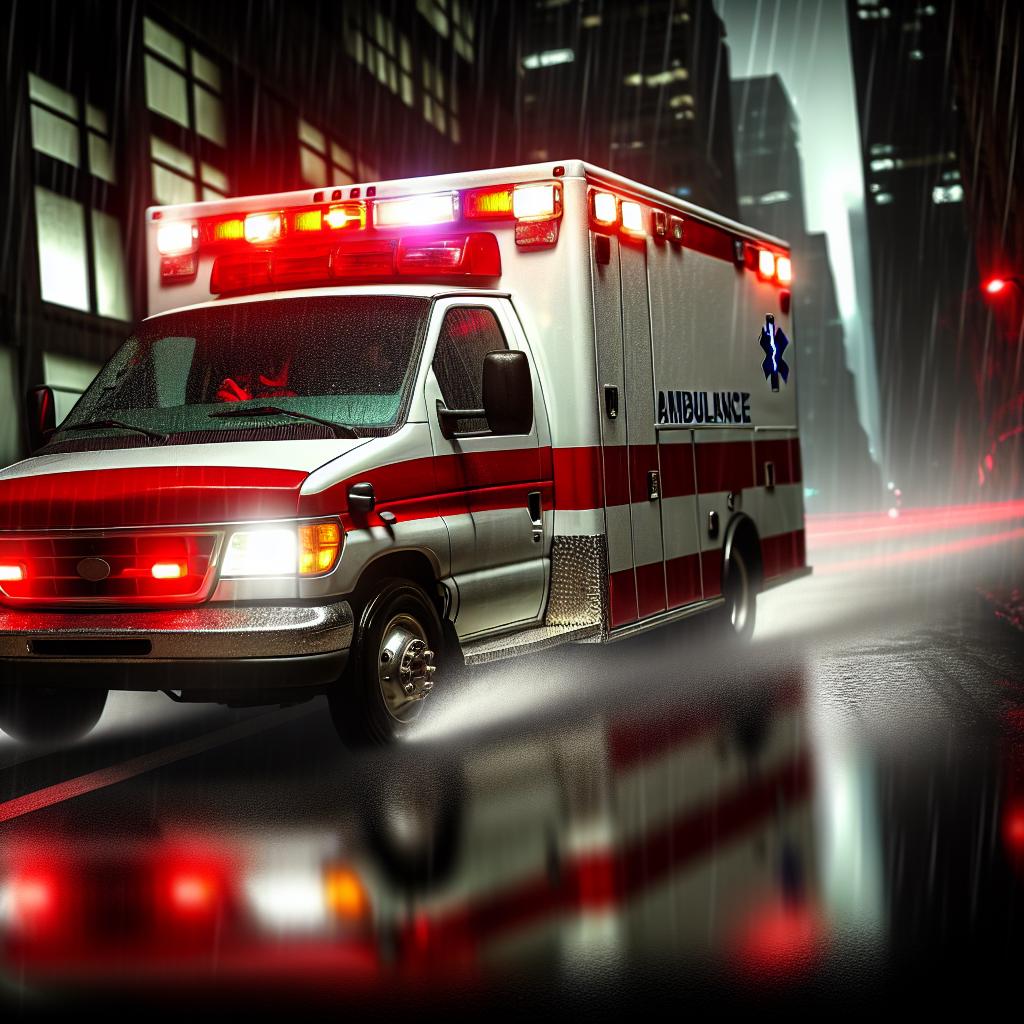 Ambulance driving in nighttime